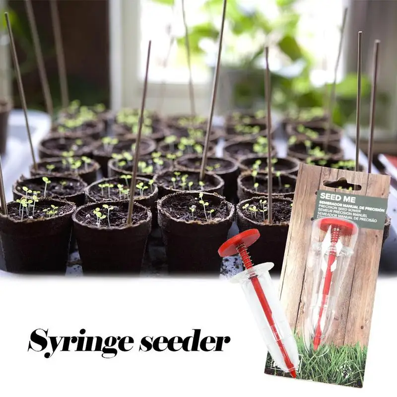 Mini Sowing Seed Dispenser Syringe Seeder Garden Seeding Sower Gardening Manual Pot Flowers Fruit Trees Grasses Planter Tools