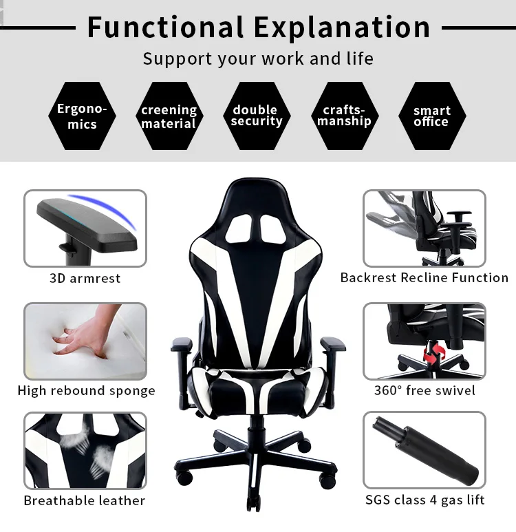 Cheap Racing Style Office Chair Ergonomic Executive Computer Gaming Chair