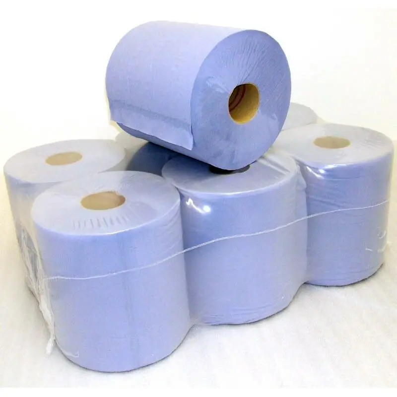Large Blue Roll 2ply Centrefeed Kitchen Clean Hand Towel Tissue Paper Rolls Pack 
