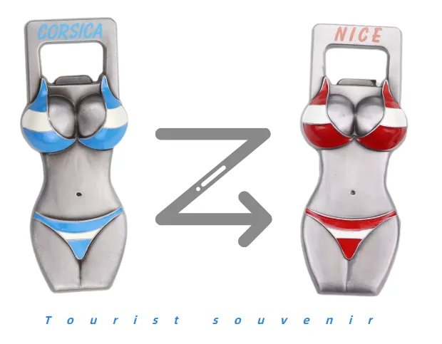 High Quality Tourist Souvenir Metal Openers Custom Bikini Sex Series