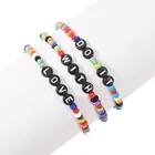 Beads 2021 New Arrival Hotselling Charm Jewelry Gold Chain 3pcs Sets Letter Resin Beads Bracelet
