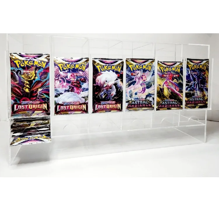 Customized Design and Size Display Stand Acrylic Booster Bag Dispenser Game Card Display Stand