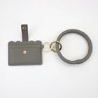 Purse Plain PU Leather Bracelets Card Holder Clutch Wallet Key Ring Zipper Purse For Women Ladies