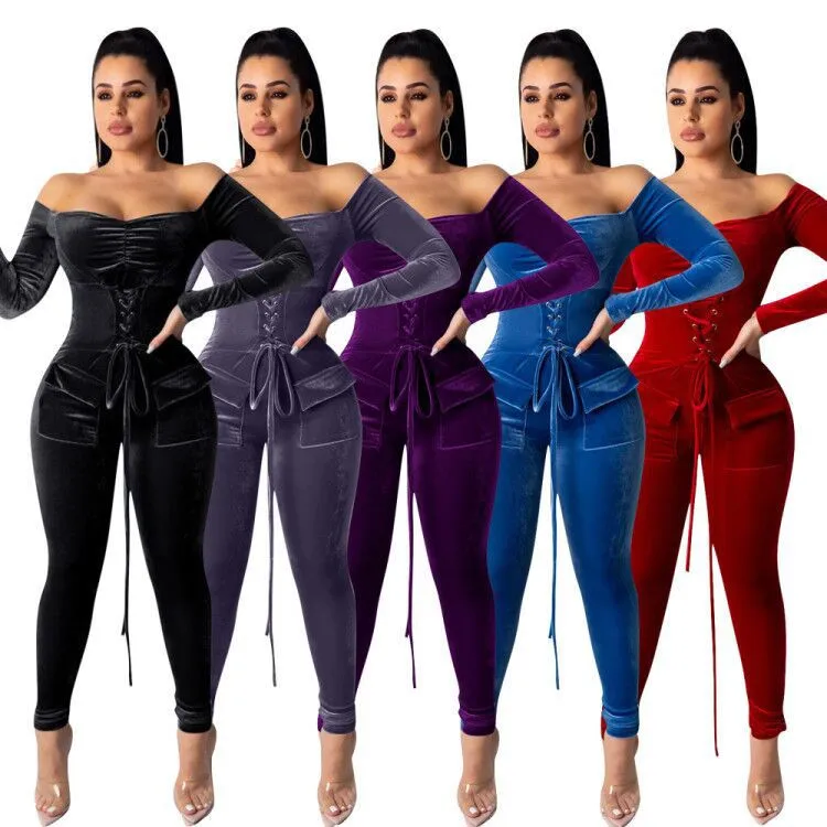 Autumn Women Velvet Solid Color Plus 