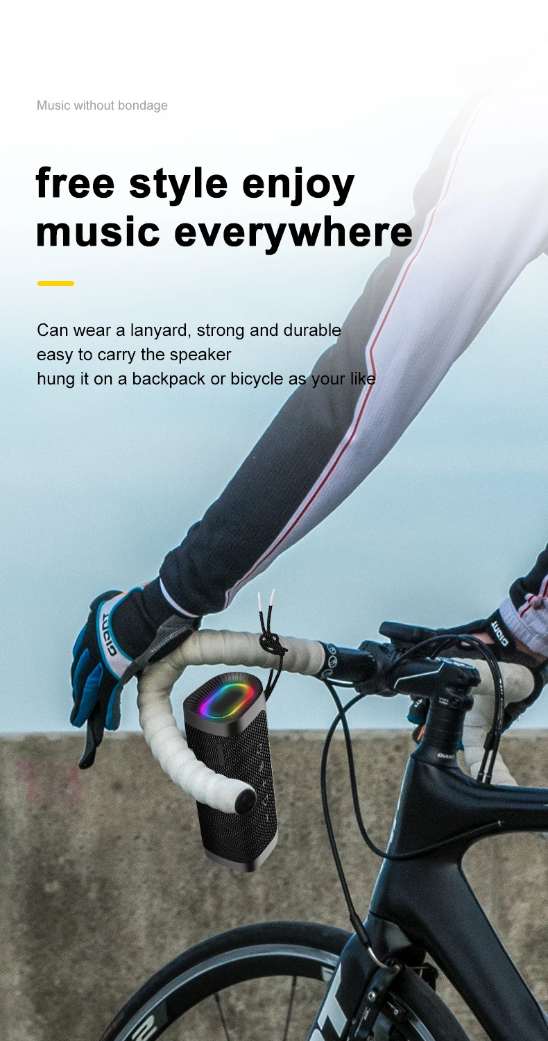 Factory customized Portable Wireless Bluetooth Speaker super bass sports outdoor RGB wireless speaker