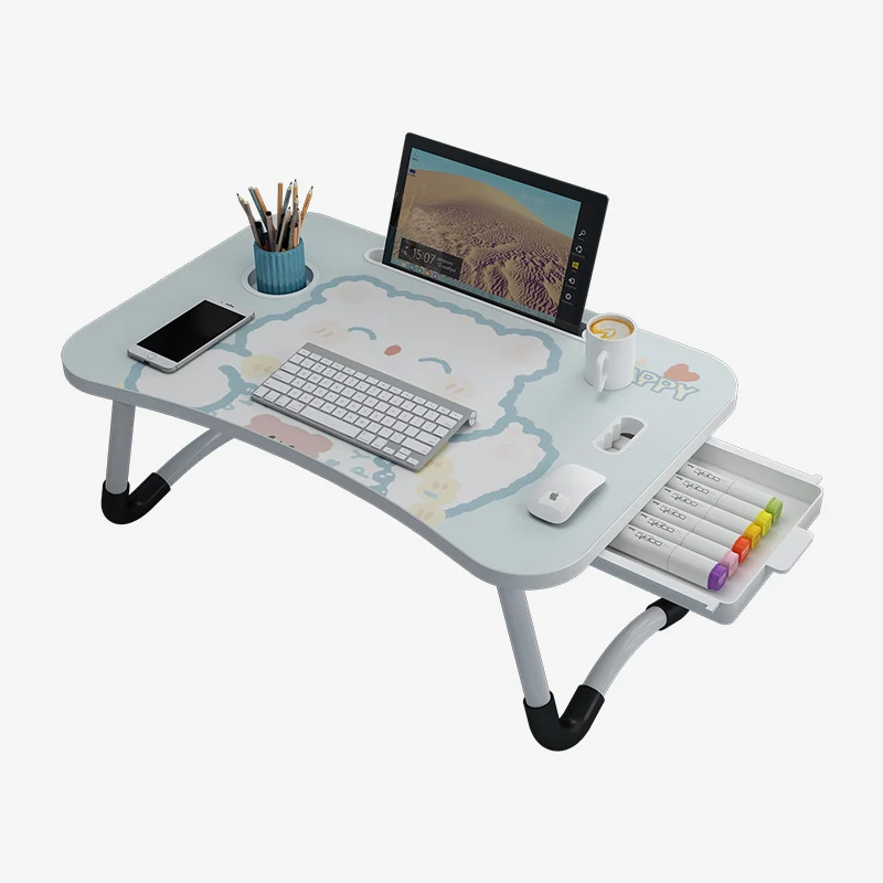 Cartoon Folding Bed Reading Table Portable Notebook Stand Table for Bed Study Computer Desk Laptop Desk