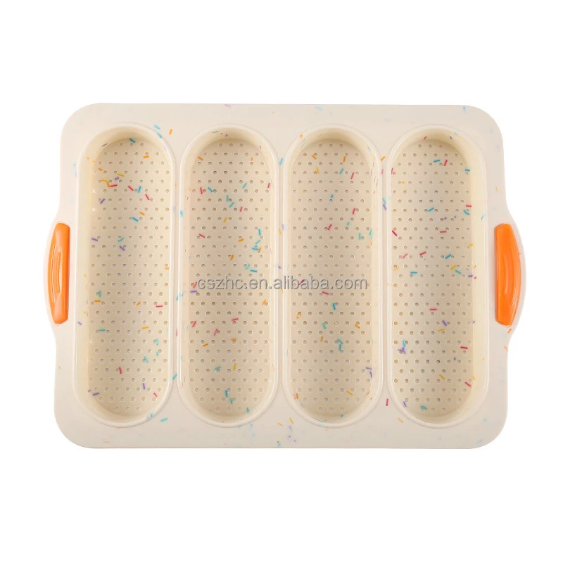 Perforated Nonstick 4 Wave Loaves French Toast Bread Baking Tray Silicone Baguette Pan Mold