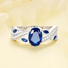 Jewelry Rings Blue Ring Rings SKA Jewelry Fashion Simple Rings Colorful Blue 3a ZIRCON 925 Sterling Silver Ring