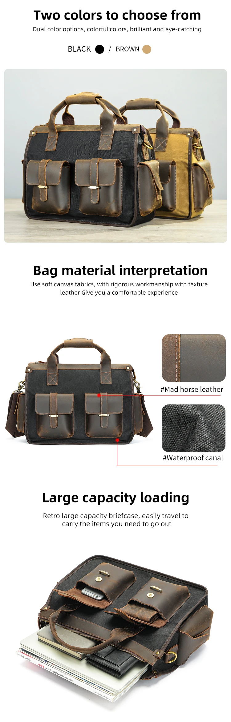 Mens Leather Briefcase | Laptop Briefcase Bag