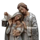 Silver Stone Three-piece Sterling Silver Holy Family Resin Stone Decorative Crafts Renaissance Collection Custom Resin