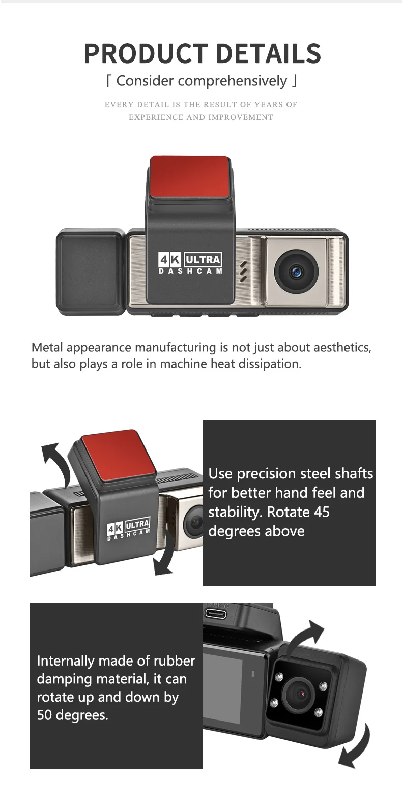 Dash Cam WIFI Front In-car Rear 4k Dvr 3 Channel 4k GPS Black Box with 3.16 Inches for Wireless Discreet Hidden Installation manufacture