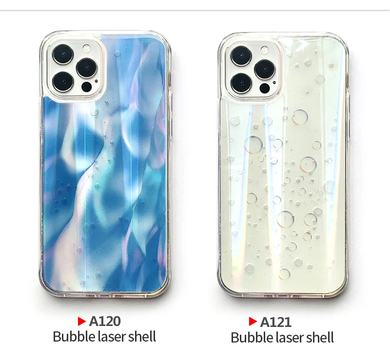 Luxury Fashion Laser Bubble Epoxy Soft Liquid Silicone Rubber Ultra Thin Transparent Ca Phone Case For Iphone8Plus For Iphone 13