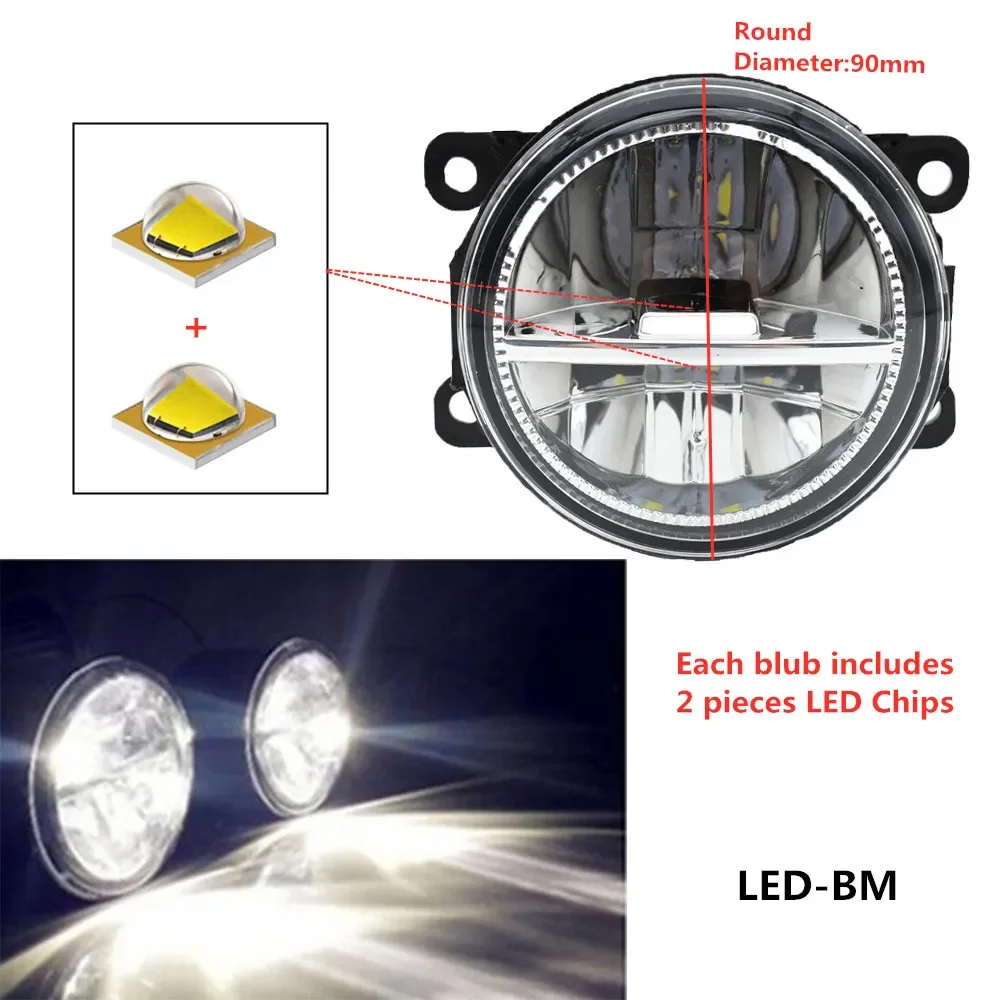 Left+Right Fog Light Assembly Super Bright LED Fog Lamp For Honda CR-V CRV 2.4L L4 2012 2013 2014 with H11 interface