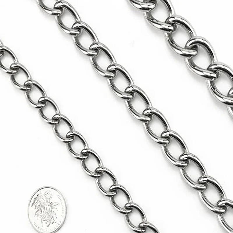10.6MM/15MM/19MM Width Pet Collars Dog Chain Stainless Steel P Chain Rotating Buckle Choke Dog Chain for Medium and Large Dog