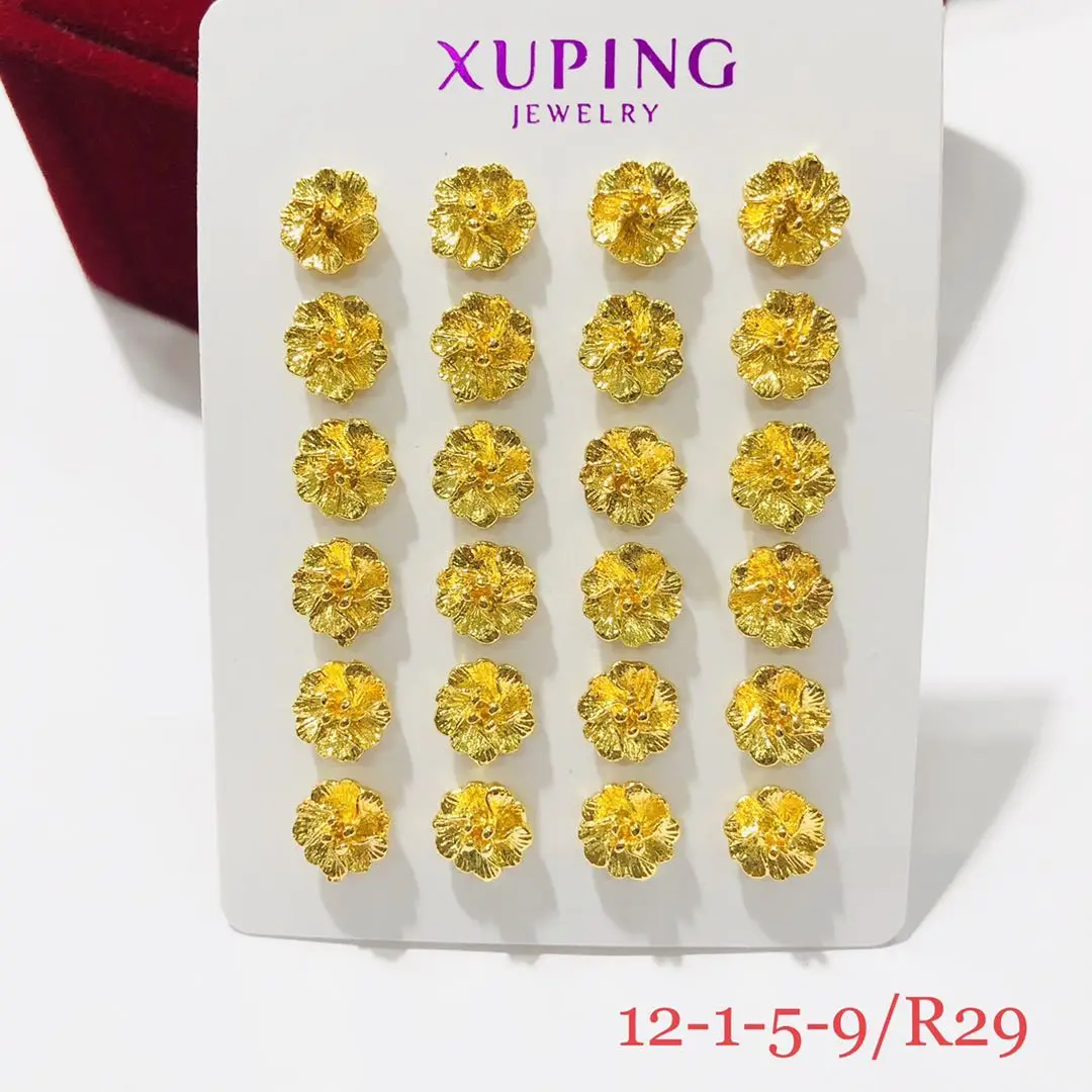 212 Xuping fashion jewelry simple flower summer new arrival dubai gold color stud earrings for women