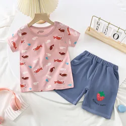 Summer kids boutique clothing sets Children's Short-sleeved T-shirt Two-piece Suit Baby Sets Clothes