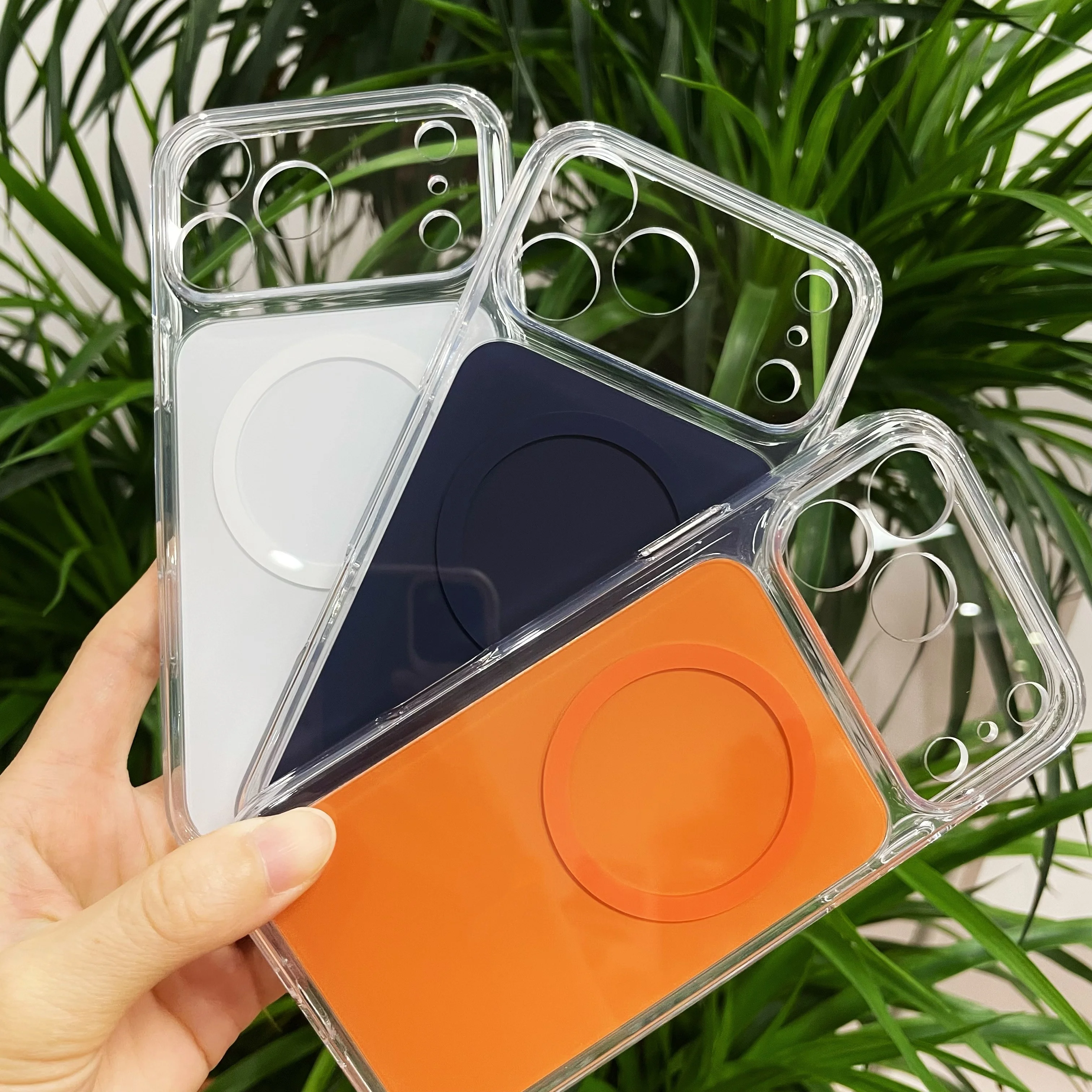 product transparent magnetic shockproof phone case cover for iphone 17 air lens protective cell phone cover for iphone 17 pro max-6