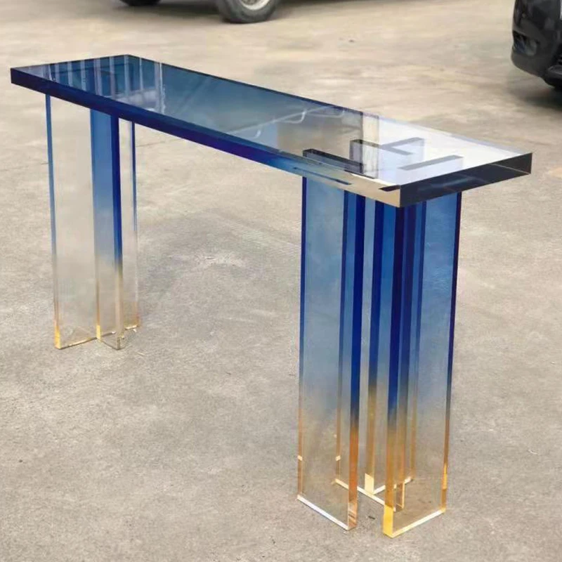 blue acrylic desk