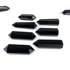 Obsidian Wholesale Natural Double Point Crystal Black Obsidian Crystal Wand