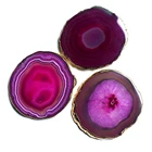 Gold Wholesale Natural Stone Coaster Kitchen Tools Cpu Mat Purple Agate Coasters With Silver Or Gold Edge