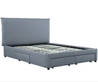 Soft Bed Latest Bed Designs 1439D Latest Design Linen Fabric Super Soft Upholstered Double Bed With 4 Drawers Storage