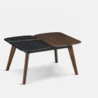 Table Nordic Design Table Nordic Design 3 Board Table Top With Walnut Leg Coffee Table-19604