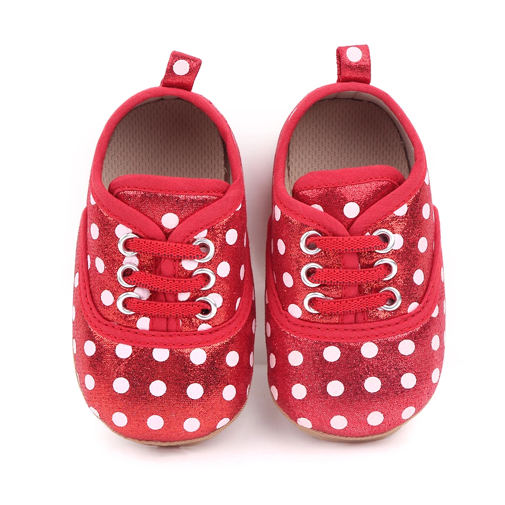 Hot Polka Dot Baby Shoes Non-slip rubber sole newborn toddler shoes unisex supplier