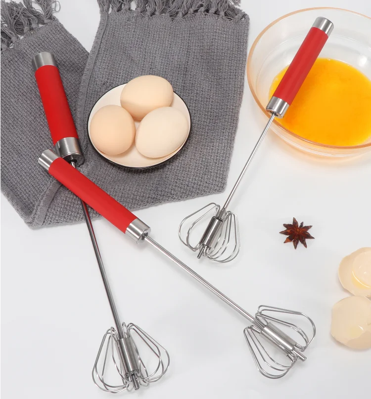 Factory Wholesale Stainless Steel Egg Whisk, Stainless Steel Mini Wire Manual Whisk Rotary Egg Beater Hand