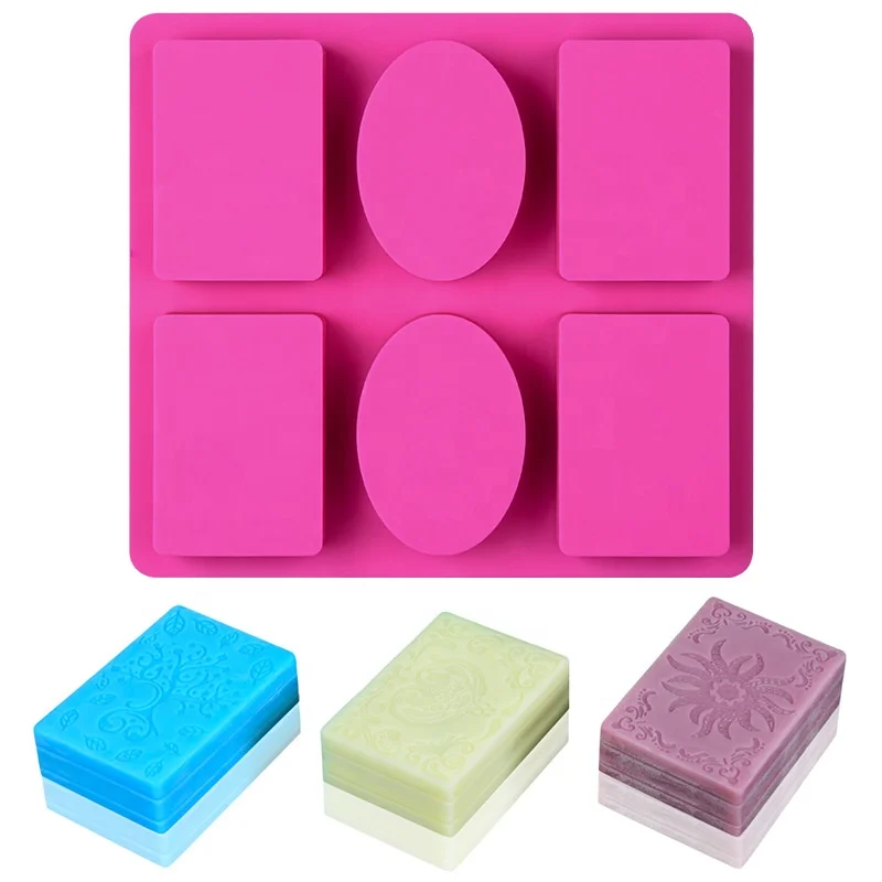 Best Price DIY Silicone Soap Mold Rectangle and Oval Shapes Silicone Soap Molds for Soap Making