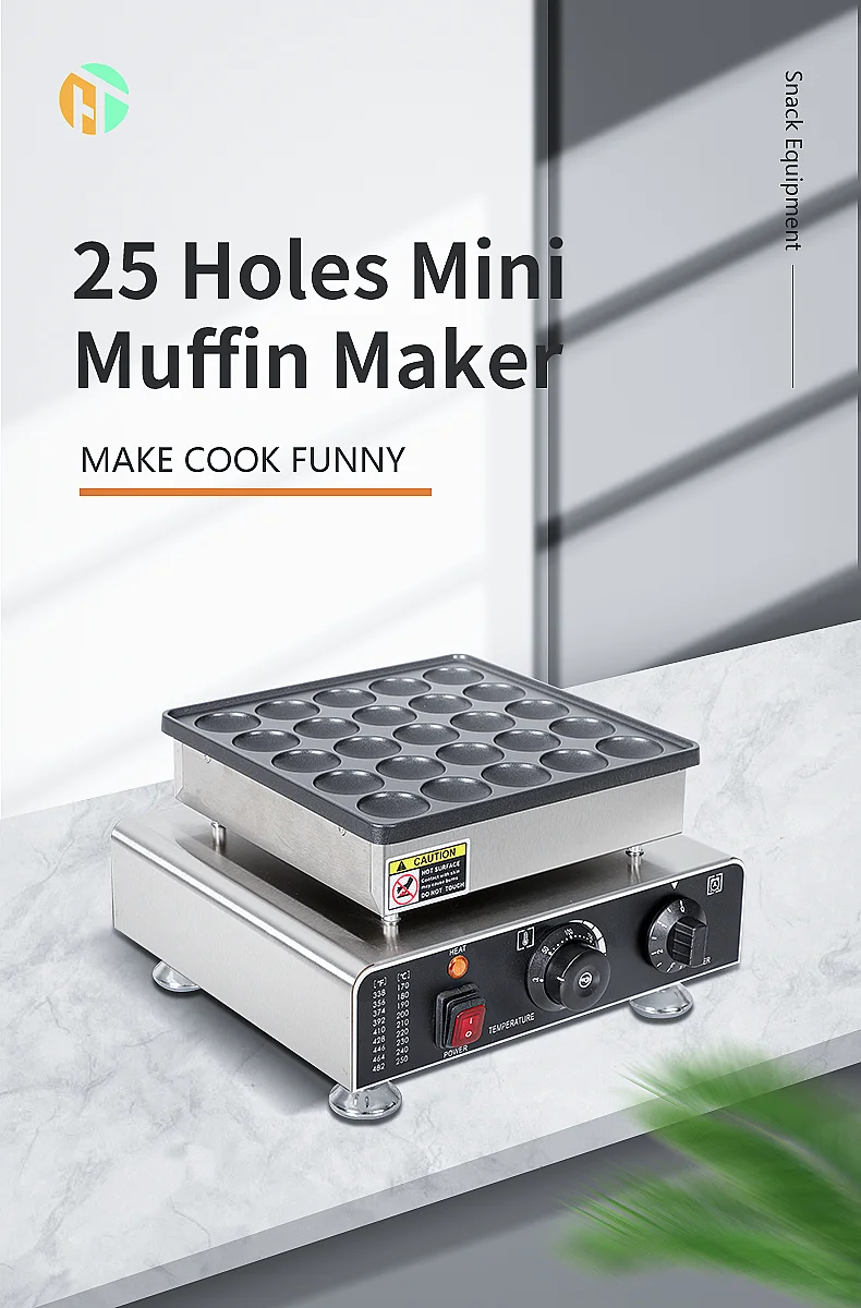 25 Holes Mini Pancake Machine Poffertjes Maker Poffertjes Grill Waffle