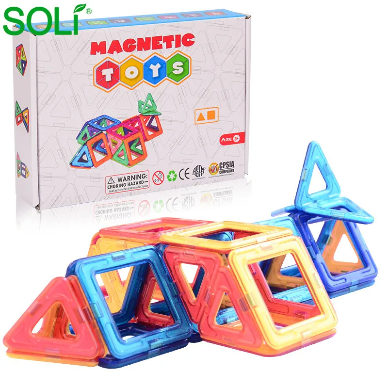 Hot Sale 40Pcs Educational 3D Magnet Building Block Construction Toys Sets for Kids
