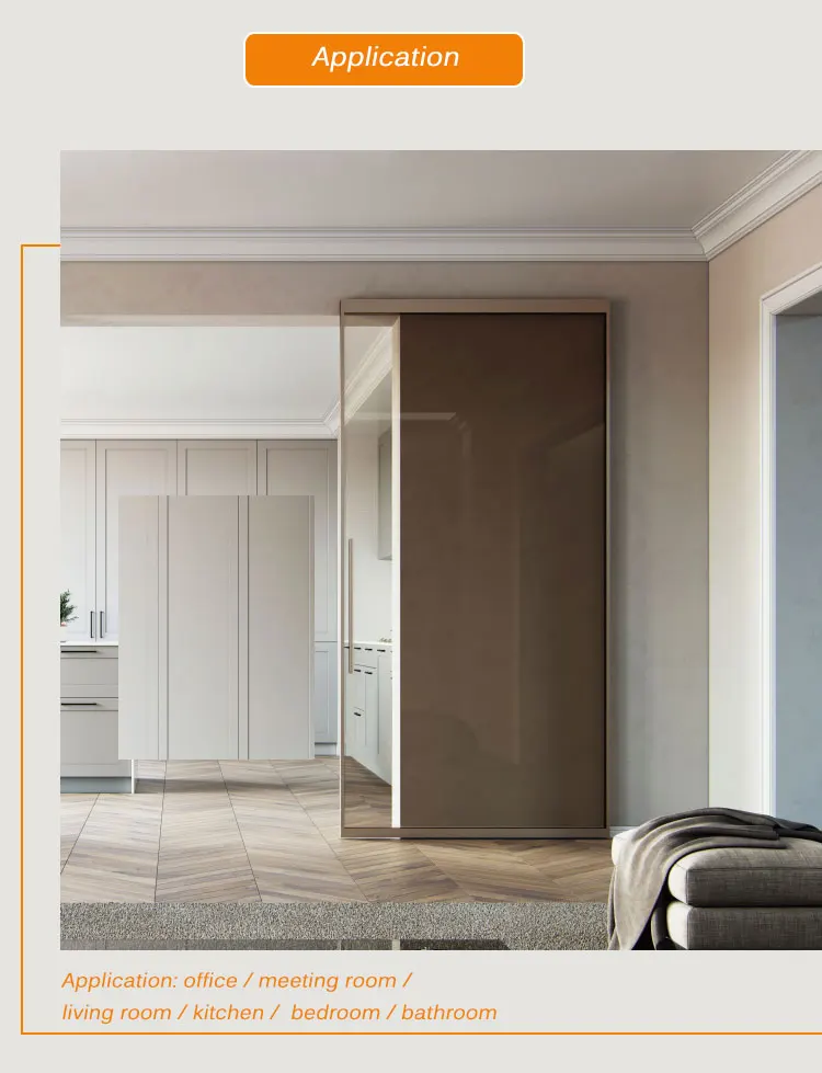 Simple Design Wooden Sliding Bathroom Door Hidden Track System Wall ...