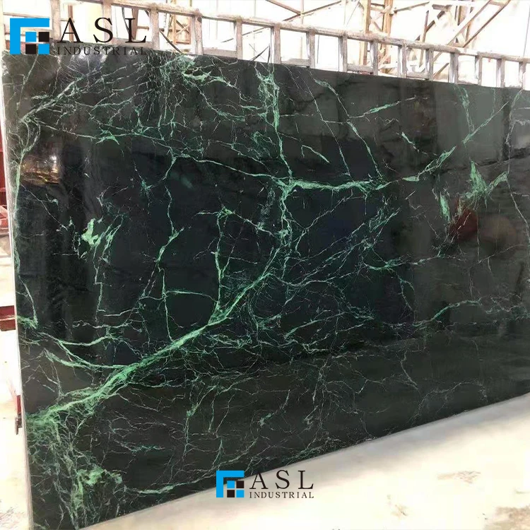 Factory direct emerald luminous green marble slab verde dark empress marble tile emperador green vert guatemala marble
