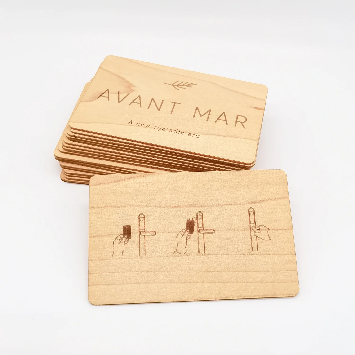 Laser engraving Maple wood RFID key card.jpg