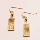 Earring Stones Earrings Abacus Shape Set Earring Zircon Stones Real Gold Plated Drop Earrings For Women Jewelry