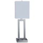 Lamp Power Modern Hot Brushed Nickel Hotel Table Lamp With Power Outlet Beside Lamp