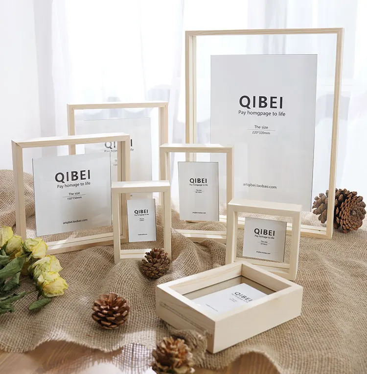 Chinese Supplier Glass Picture Frame Double Sided Glass Photo Frame Double Sided Glass Picture