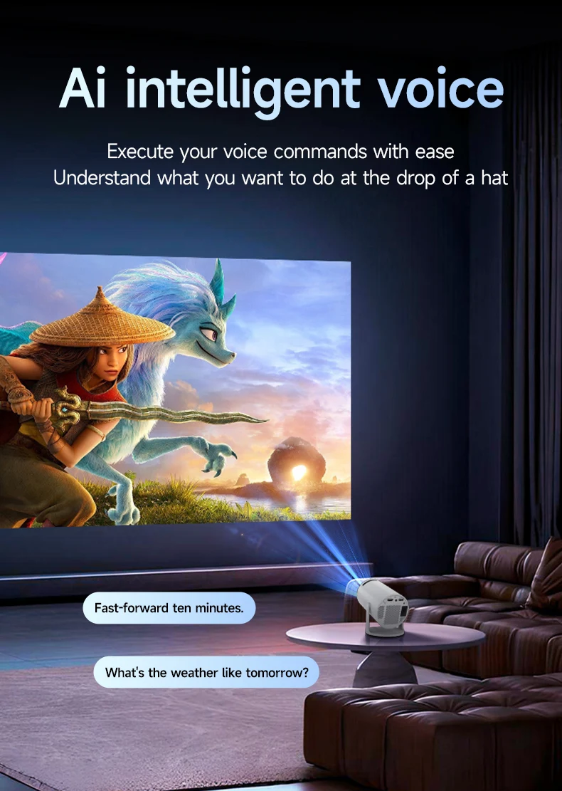 Transpeed 4K Wifi6 HY300 Pro Projecteur Android 11 150 ANSI Lumens Double WIFI BT5.0 720P Home Cinéma Projecteur Portable Extérieur