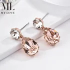 Dangle High Quality Austria Crystal Rhinestone Earrings Vintage Rose Tear Drop Dangle Stud Earrings For Wedding