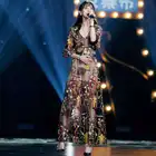 Fairy New Tulle Multicolor Floral Embroidery Diamond Lace Embroidery Sweet Fairy Princess Dress Paris Fashion Dress Fabric