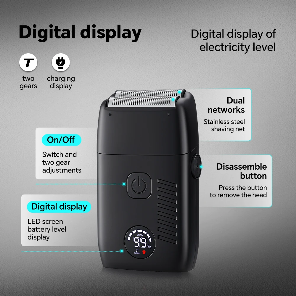 Portable Reciprocating Electric Shaver for Men USB Charging Blade Shaving for Home RV or Hotel Use Face Application details