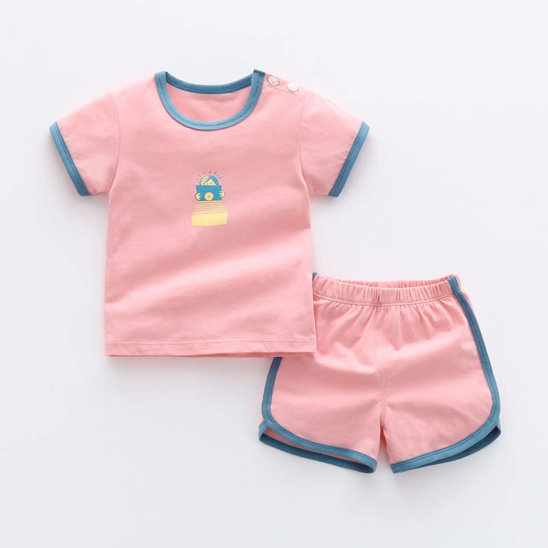 manufacturer 2022 Summer Children Baby Girls Clothes Set Shorts 2Pcs Outfits Kids Boutique Clothing