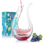 Shape Glass Glass Decanter Glass 51 Oz Lead-free Crystal U Shape Color Carafe Glass Wine Decanter