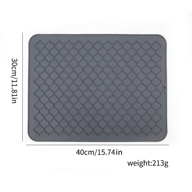 Wellfine 2023 Hot Selling 2023 Dish Drying Mat for Kitchen Folding Dish Dryer Mat Silicone Dishes Drying Mat