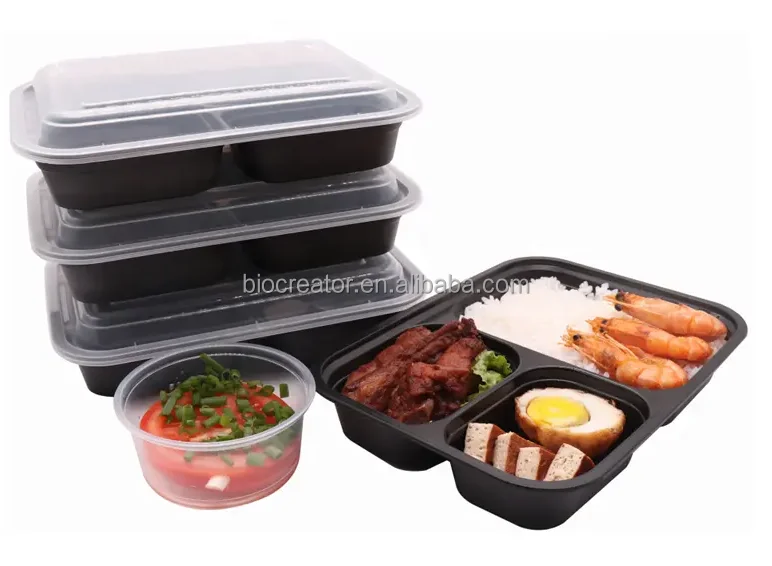 Compartment Takeaway Microwavable Container Disposable Plastic Food