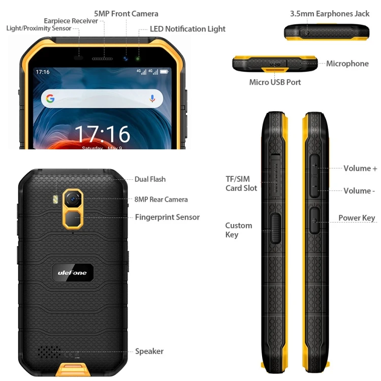 Ulefone Armor X7 Pro 2020 Rugged 4GB+32GB 5.0 inch 4000mAh Android 10.0