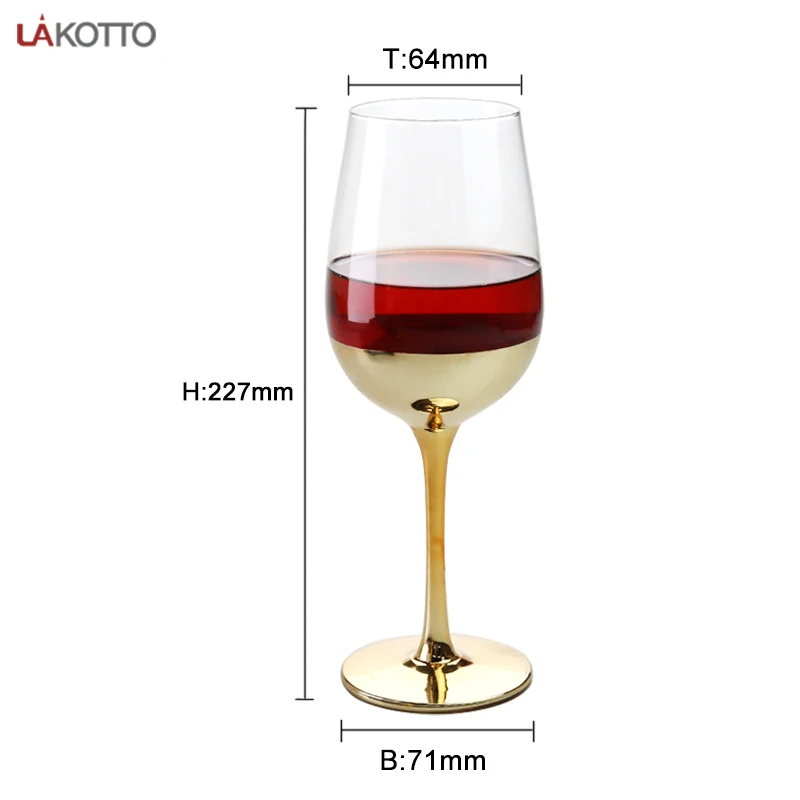 Unique Goblet Glasses Luxury Fancy Round 460ml Handmade Electroplated Crystal Rose Gold Stemmed Wine Glass Cocktail