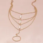 Trend Personality Trend Gold Thin Chain Multi-layer Finger 1 Rice Bead Bracelet Women