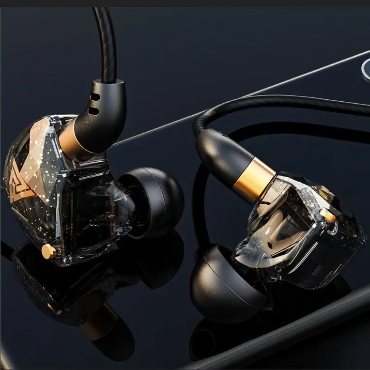 QKZ SK8 Subwoofer Computer Games inline Wired Earphone Control with Microphone Sports in-ear Headphones