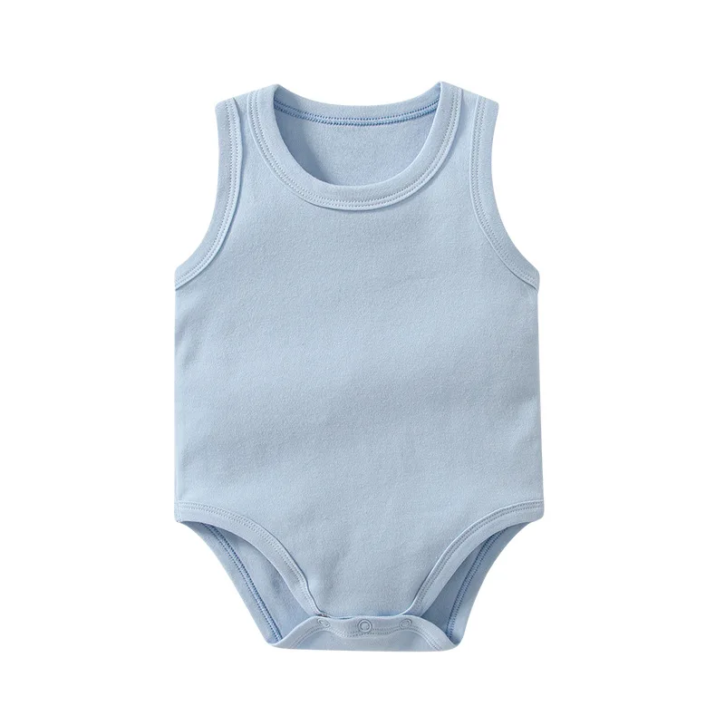 manufacturer Wholesale customization sleeveless baby full romper high quality 100%cotton baby onesie